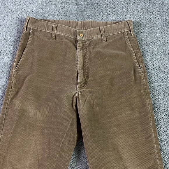 Vintage 70s Lee Corduroy Pants Men's 34 x 32 Fits 32x31 Brown USA Talon Zipper - Picture 2 of 12